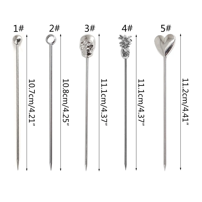 10 Pieces Stainless Steel Cocktail Picks Fruits Toothpicks Appetizers Toothpicks for Sandwiches Barbeque Snacks Cocktail