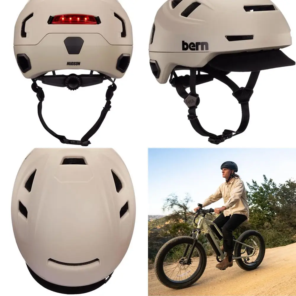 

MIPS-Equipped Hudson Medium Commuter Helmet, E-Bike Approved, LED Light, U-Lock Ready, Matte Sand Finish
