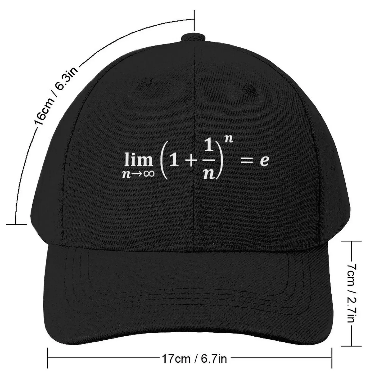 math equations: limit equals the exponential e, calculus and math Baseball Cap funny hat birthday Woman Men's