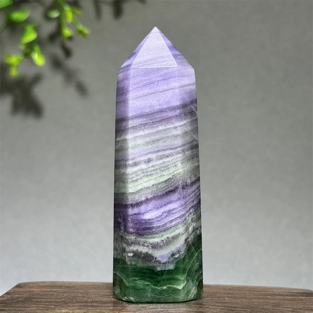 Tour de Fluorite de couleur naturelle, cristal Hexagonal, énergie thérapeutique, baguette magique, méditation spirituelle, décoration de la maison, Collection