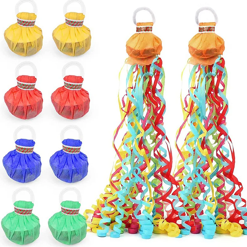 10 party supplies colored paper pull flowers wedding hand thrown ribbon spray confetti fireworks bouquet atmosphere props