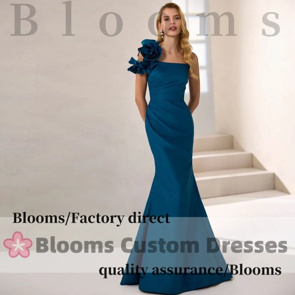 

Customized One-Shoulder Elegant Women Evening Dresses Ruffles Formal Occasion Sleeveless Mermaid Prom Dress Party Gown