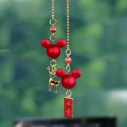 JSNY Car Interior Decoration Pendant Cute Mickey Head Rearview Mirror Pendant Decoration For Car Goods Car Interior Accessories