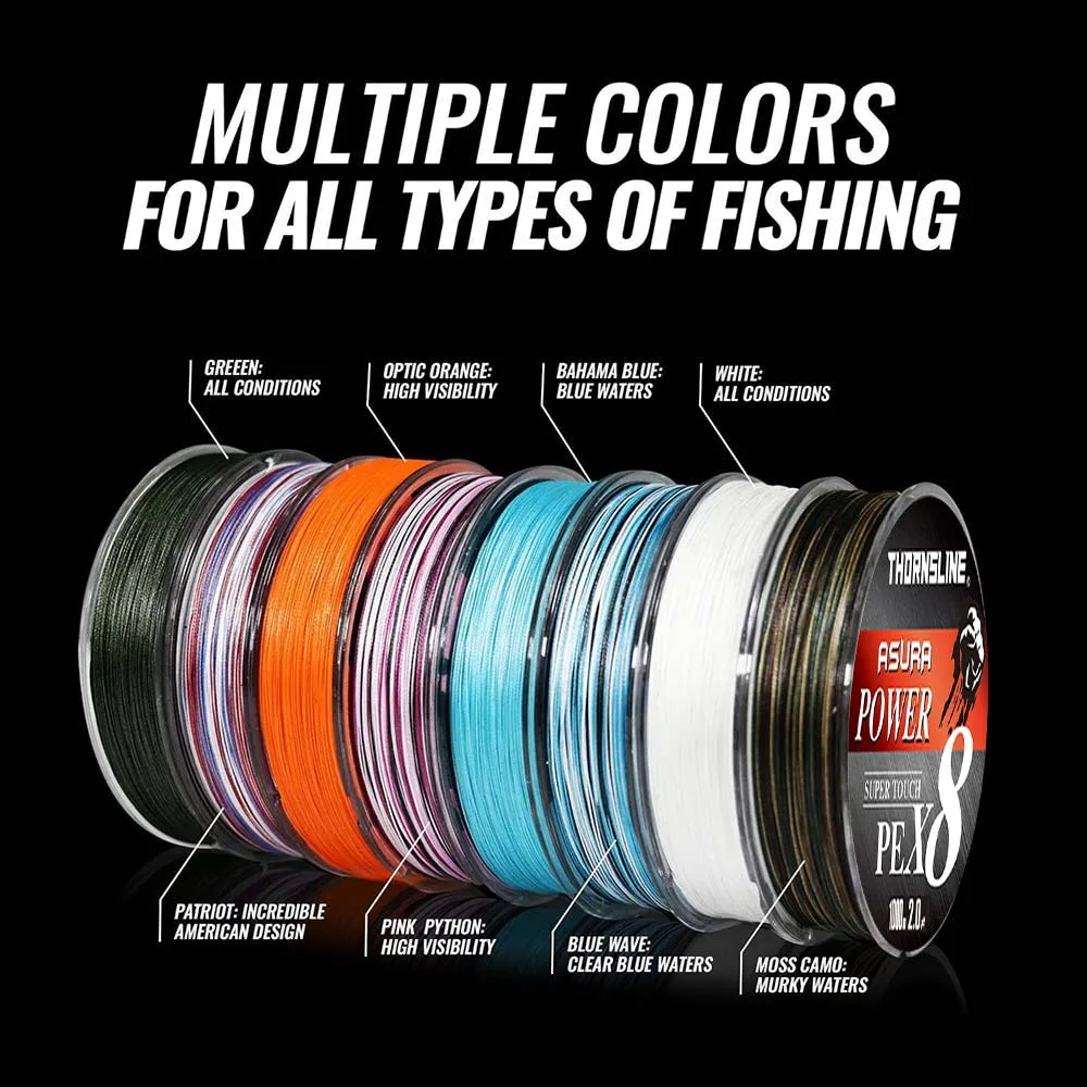 THORNSLINE X8 Super Strong 8 Strands Braided Fishing Line 300M 500M Multifilament 100%PE Saltwater Freshwater Fishing Tackle