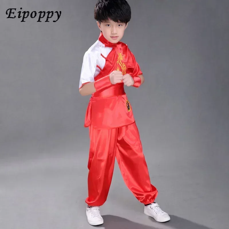 مجموعة أزياء الووشو الصينية التقليدية للأطفال ، زي فنون الدفاع عن النفس ، ملابس الكونغ فو