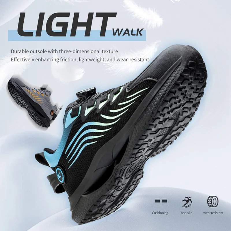 Work Boots Construction Men\'s Outdoor Steel Toe Cap Shoes Men Puncture Proof High Quality Safety Shoes Plus Size 48