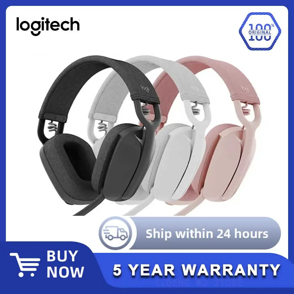 لوجيتك زون فيبي 100 سماعات بلوتوث لاسلكية مع ميكروفون لإلغاء الضوضاء سماعة رأس بخاصية البلوتوث المتقدمة متعددة النقاط