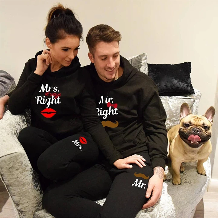 Mr. Back Print likes two pieces of sweatshirts and pants, a trendy, casual, and comfortable Y2K sportswear set for couples