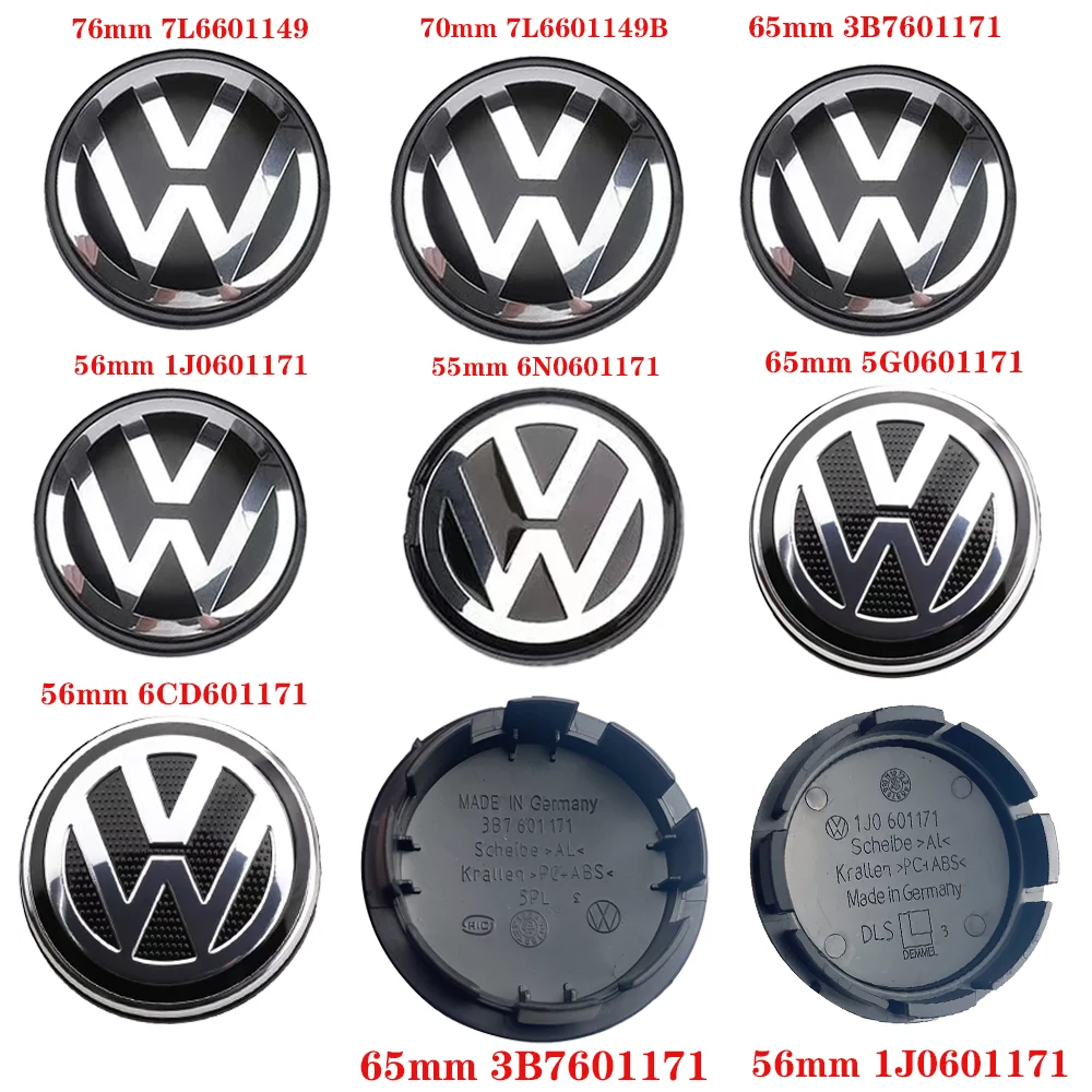 40pcs 55mm 56mm 65mm 70mm Car Wheel Center Caps Hubcap Cover for VW Volkswagen Jetta MK5 Golf Passat styling 3B7601171 1J0601171