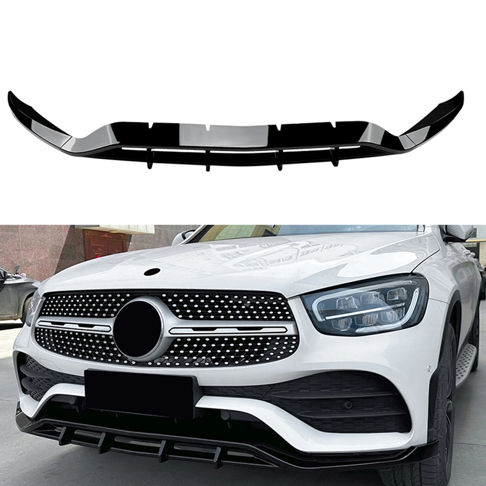 

Front Bumper Spoiler Lip Lower Splitter Blade Body Kit For Mercedes Benz GLC Class X253 GLC200 GLC260 GLC300 2020 2021 2022 AMG