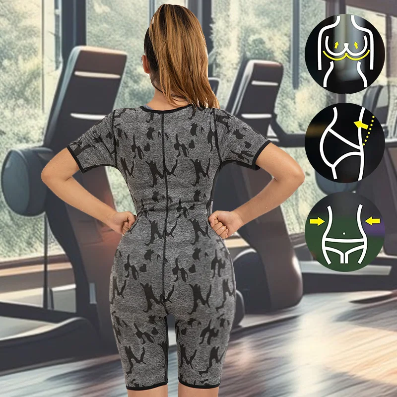 المرأة السراويل كم السراويل ساونا بذلات رياضية للكبار فقدان الوزن كامل محدد شكل الجسم ضغط مع المنشعب الإبط تنفس