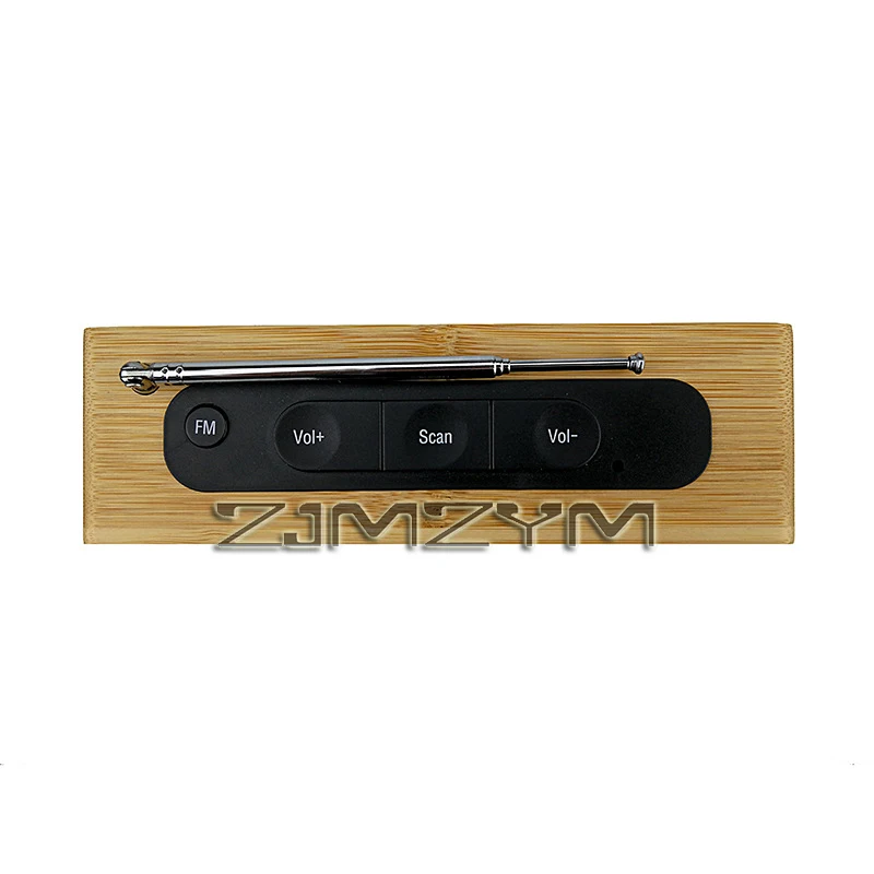 Alarm Clock Digital Radio Clock LED Bamboo FM Radio,Adjustable Light,Desk Watch Timer,USB Cable,Alarm Clocks for Home,Bedroom