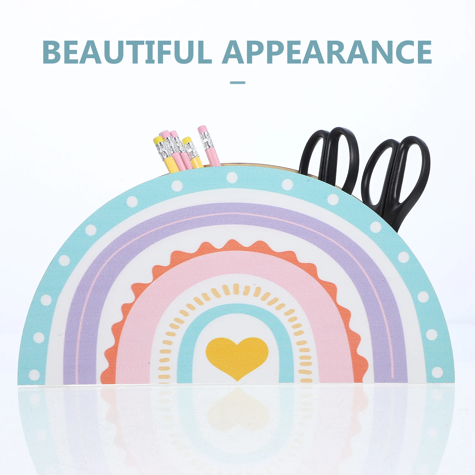 レインボー型ペンホルダー、ペンシルボックス、化粧ブラシ収納、デスクトップオーガナイザー、学校やオフィスの文房具用品