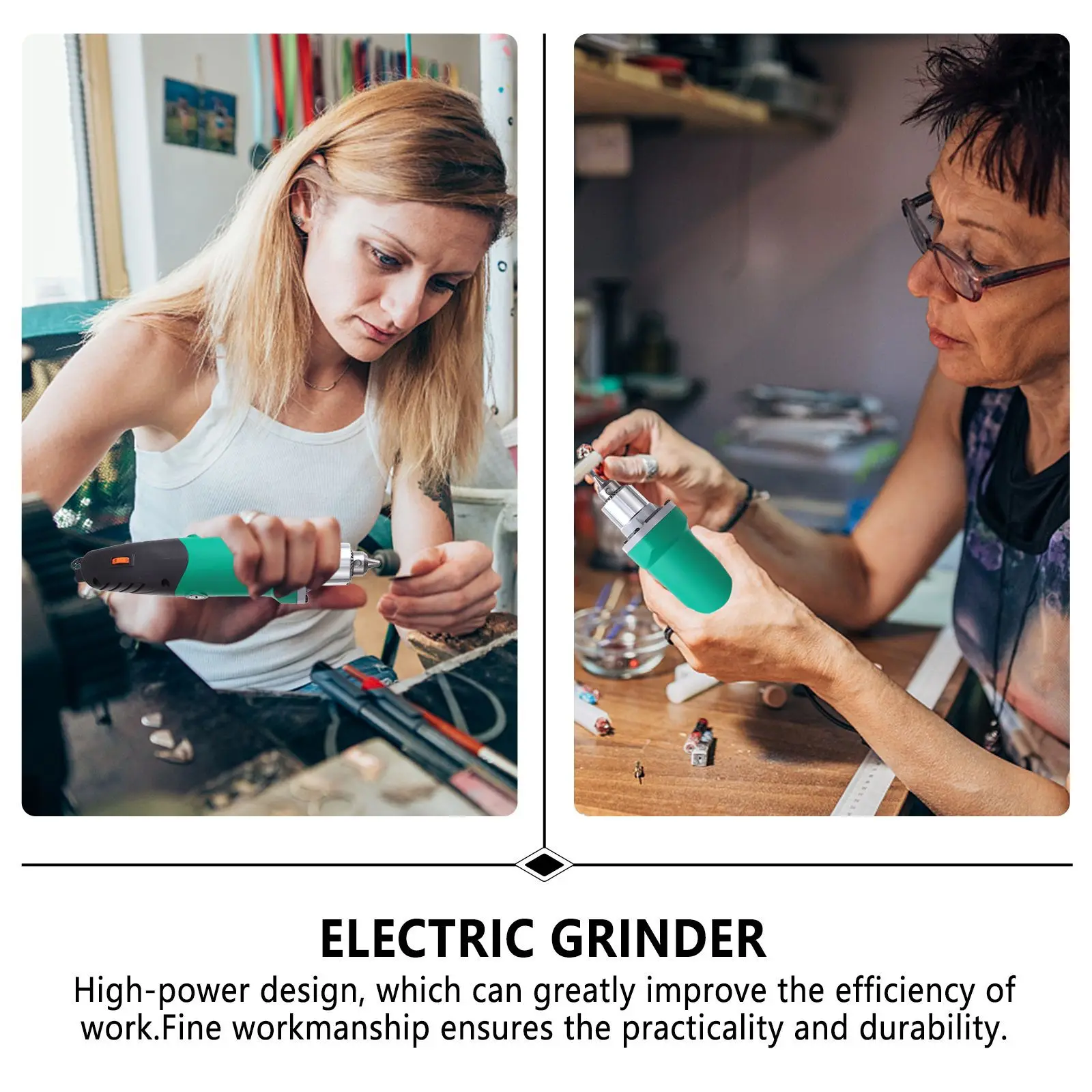 6.5mm Electric Grinder 500W High Speeds Power Tool with 35000Rpm Motor Spiral Cooling System for Drilling Polishing Rotary