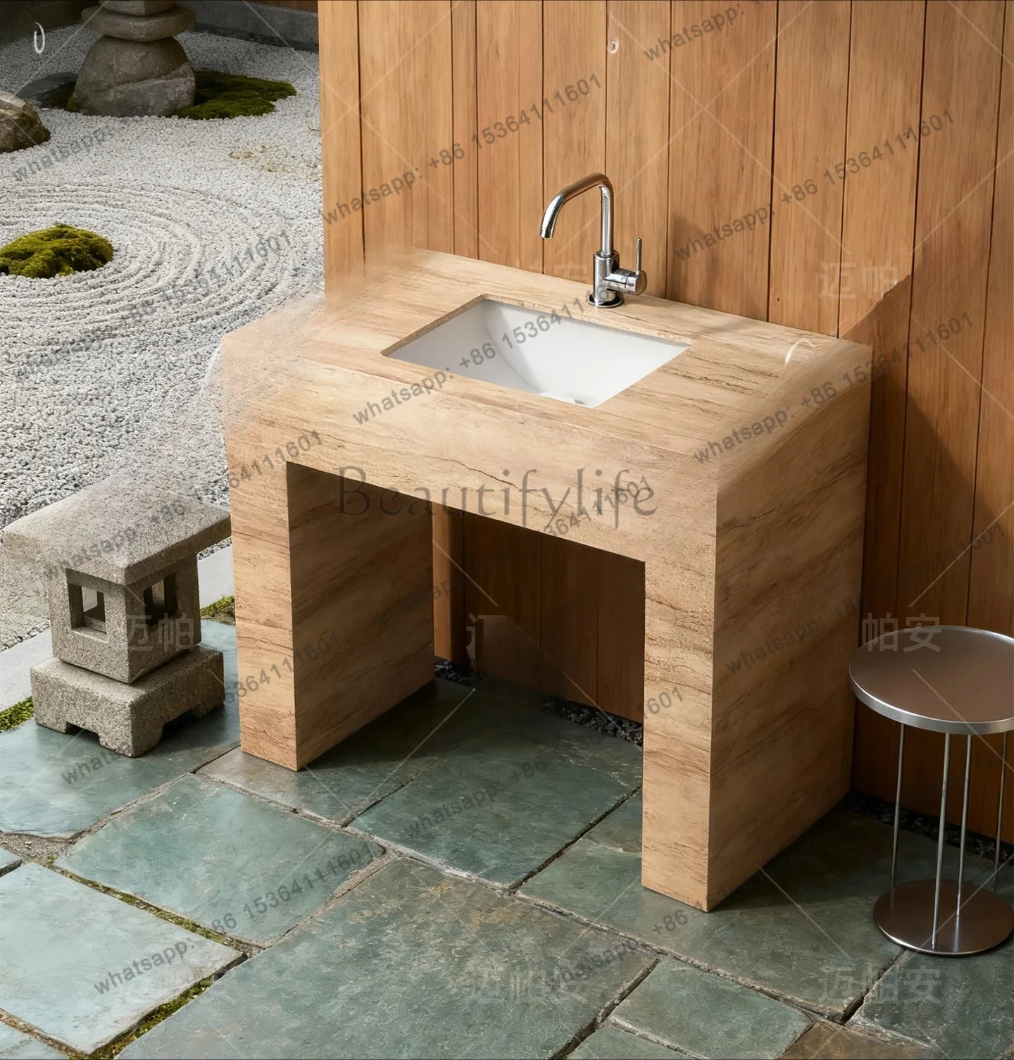 Outdoor floor-to-ceiling wash basin courtyard garden wash basin outdoor balcony wash basin integrated