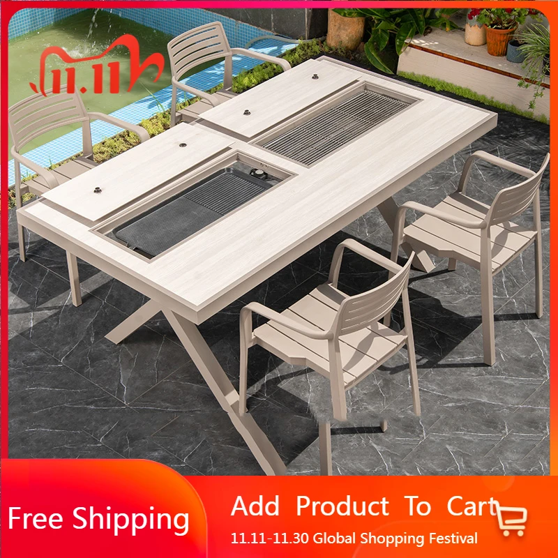 Set di mobili da giardino per scrittura di design Set di mobili da giardino per studio di lusso moderno mobile Mobili per la casa Mesas De Jantar da esterno