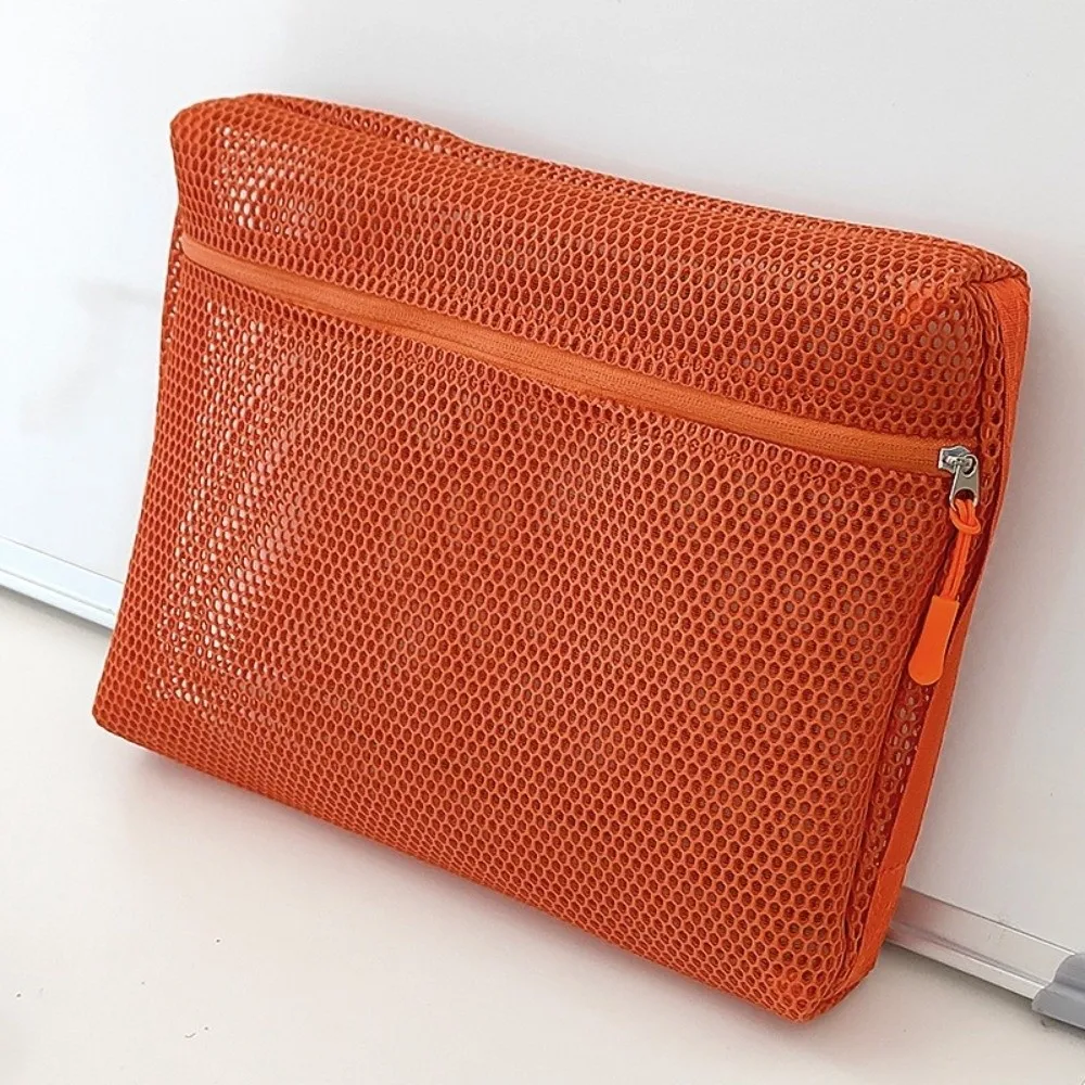 Casual Nylon Storage Pouch Hand-held Mesh Mesh Pouch Multipurpose With Zipper Cosmetic Bag Travel Cosmetic Bags & Cases