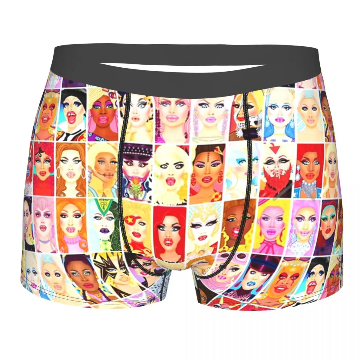 Arrasto rainha royalty underwear breathbale calcinha masculina impressão shorts boxer briefs