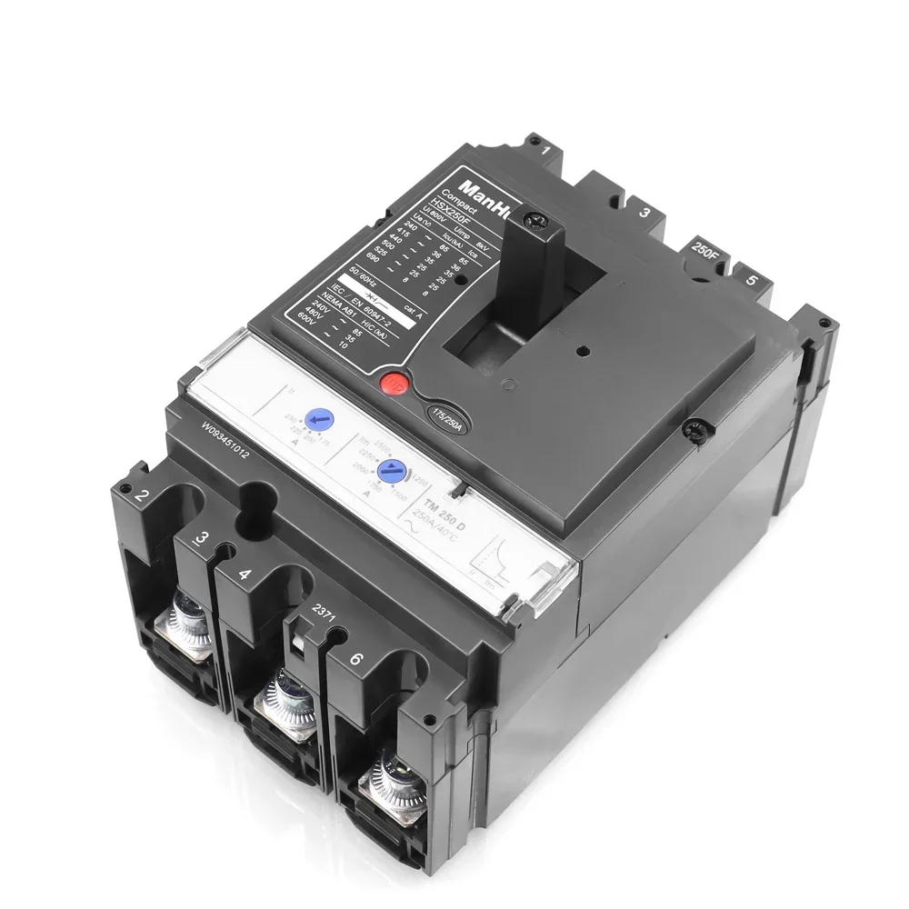 マンファ CE認証 MCCB 遮断容量36kA 調整可能電流 250A 3P 三極 HSX-250F（NSXシリーズ） モールドケース