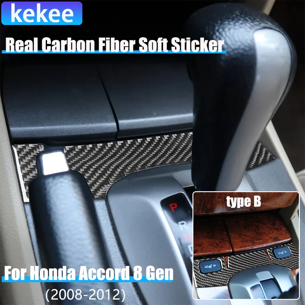 

Real Carbon Fiber Car Accessories Gear Surround Panel Cover Modified Sticker For Honda Accord 8th Gen 2008 2009 2010 2011 2012