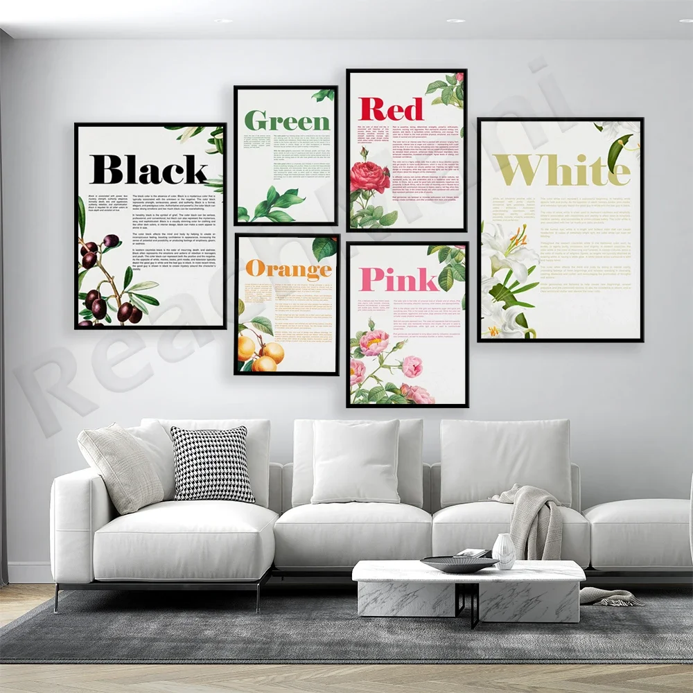 Color of life, renewal, nature, color with healing power and relaxation, colorful color meaning decorative aesthetic poster