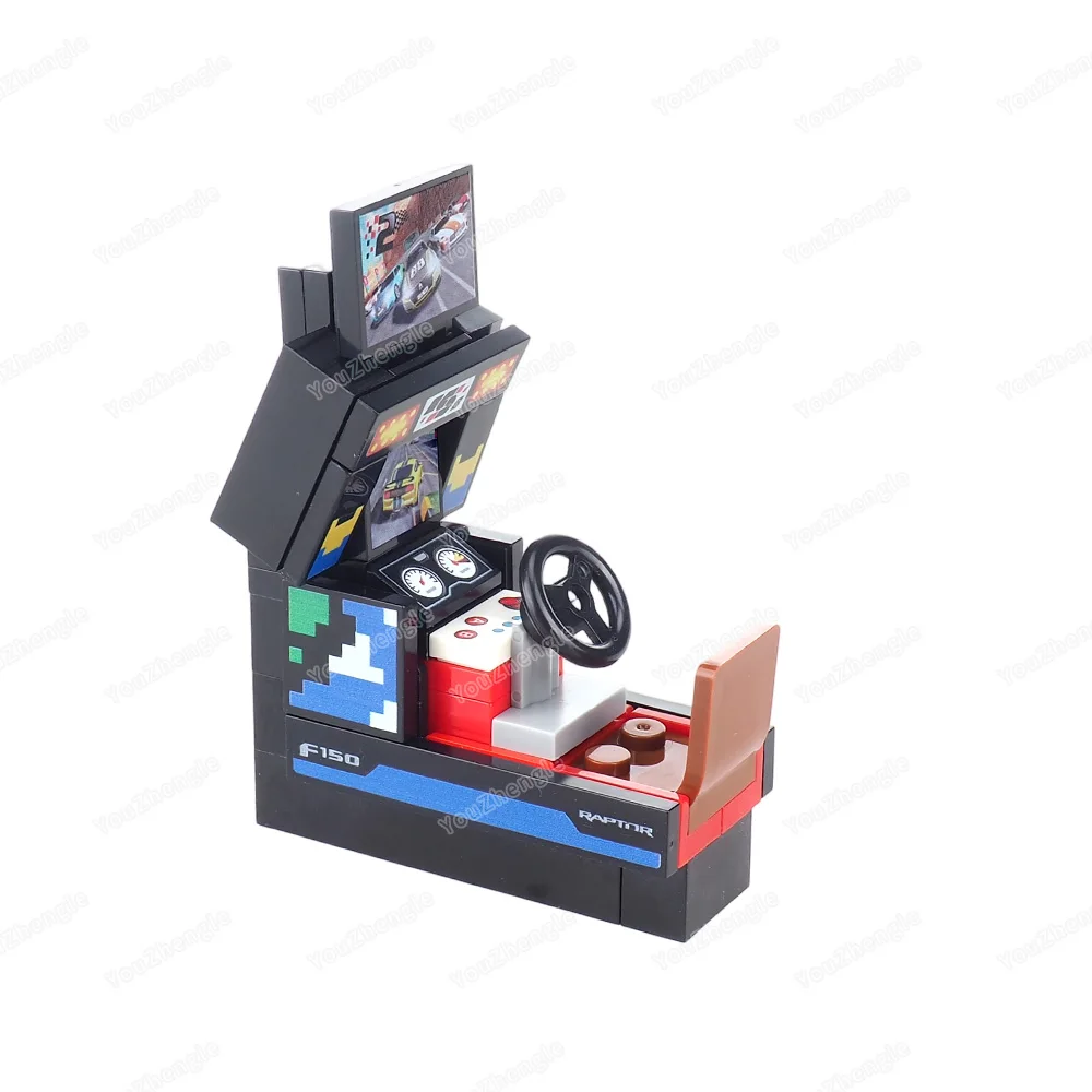 Arcade Racing Games Building Blocks Assembly MOC Figures Gear Simulation Speed Passion Scenes Esports Sports Models Gift Boy Toy