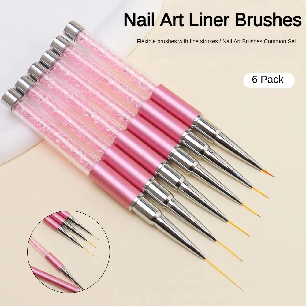 6-teiliges Nail-Art-Pinsel-Set – Liner-Pinsel für Gel-Nagellack-Design, kleine Detail-Zeichenstifte 2026
