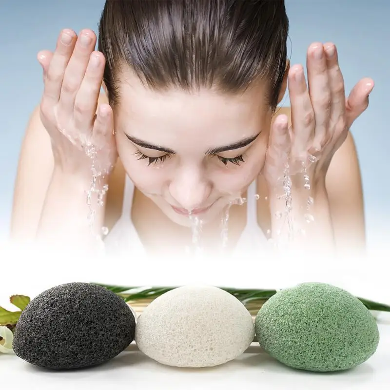 Soft Texture Face Wash Puff Konjac Cleaning Sponge Round Face Wash Cleaning Sponge Natural Fiber Facial Cleansing Exfoliator