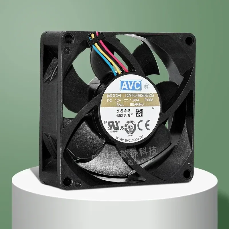 AVC DATC0825B2G for Violent 8025 12V 1.6A Chassis Power Server Ball Bearing PWM Fan 8CM