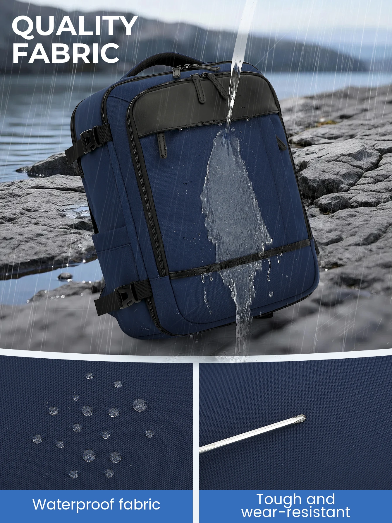 Kabine Flugzeug Reise rucksack Ryanair 40x30x20, Handgepäck Kabine Rucksack Wizzair 40x30x20 Handgepäck Männer Frauen 15.6Zoll Laptop taschen – Detail 6
