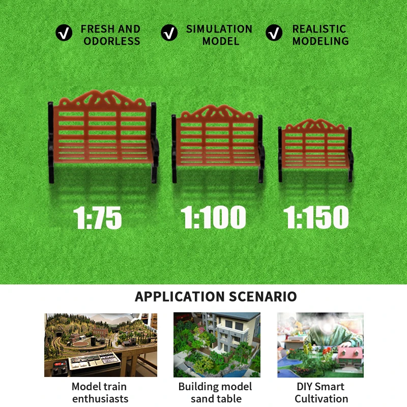 5 Stuks Miniatuur Parkbank 1:75/100/150 Schaalmodel Stoelen Plastic Speelgoed Voor Diy Zand Tafel/poppenhuis Tuin Decor Craft Ornament