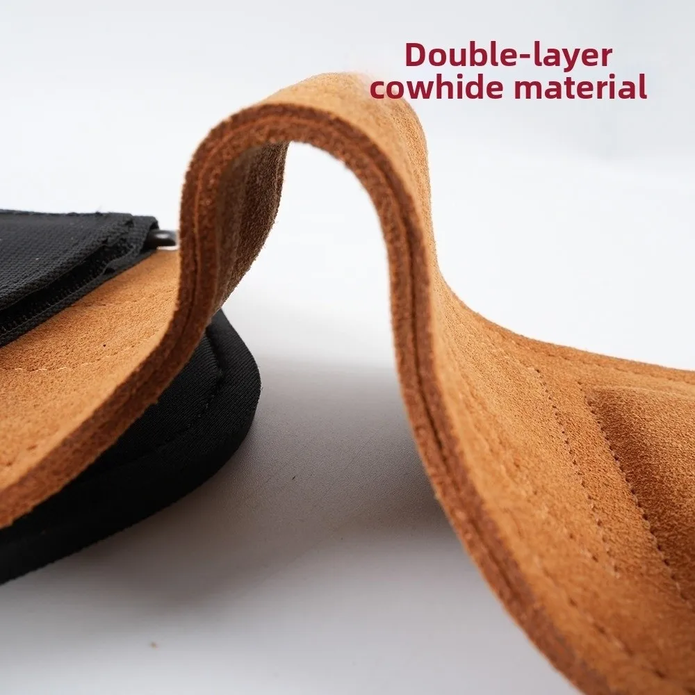 Cowhide Weight Lifting Wrist Strap Adjustable Strap Anti-Slip Surface Deadlift Booster Belt Wear-Resistant