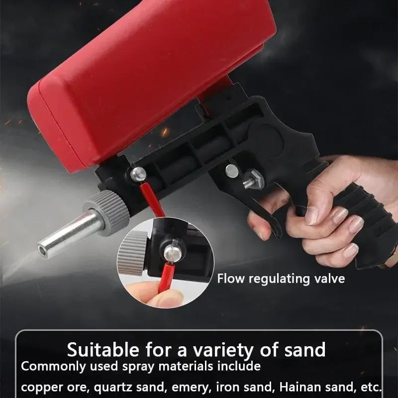 

Portable Pneumatic Sandblasting Gun Small Handheld Red Plastic Pneumatic Sandblasting Gun Portable Gravity Spray Gun