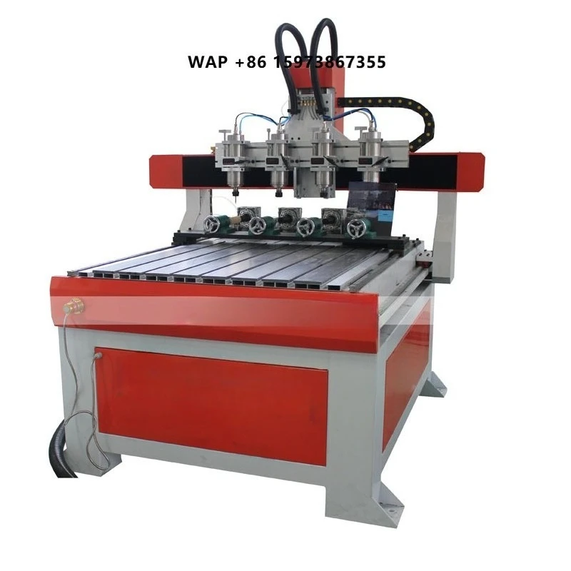 Multi Head Rotary Axis CNC Wood Router for Making Wood Table Legs