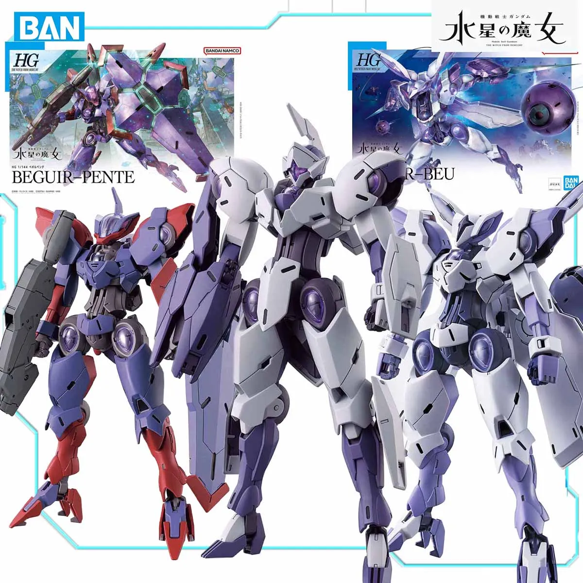 

Bandai Original Model Kits THE WITCH FROM MERCURY HG 1/144 BEGUIR-PENTE MICHAELIS BEGUIRL-BEU Anime Action Figure Model Toy Gift
