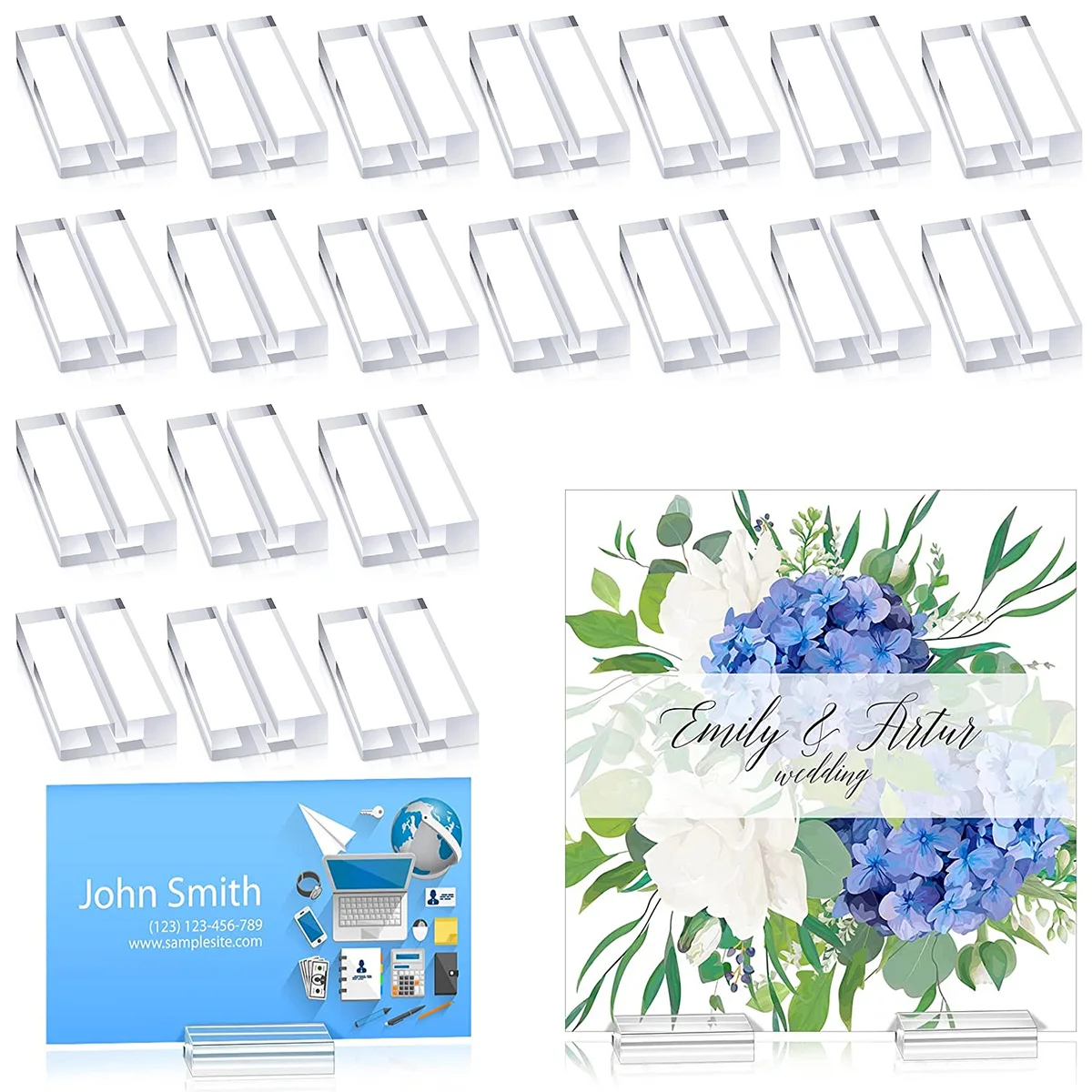 25Pcs Wedding Acrylic Stands Place Card Holders Table Menu Number Stands Desktop Clear Card Display Stand Acrylic Sign Holders