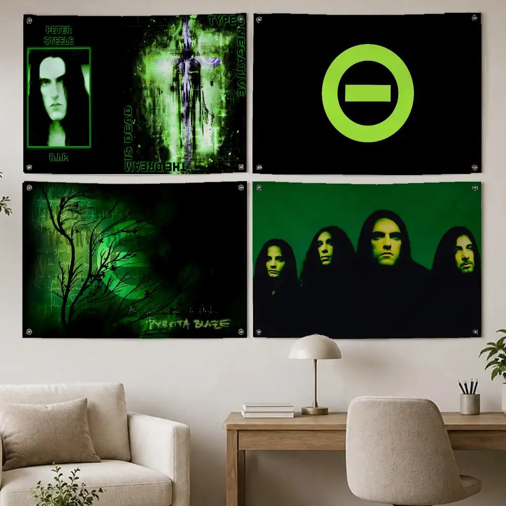 Rock Band Type O Negative Flags Room Home Decor Wall‑Hanging Art Banner, Outdoor for Bedroom Party Background Decoration