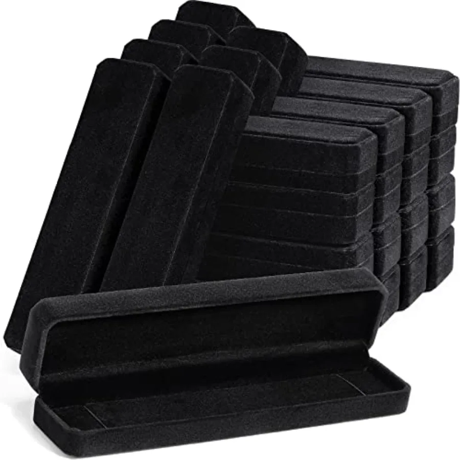 24 Pcs Velvet Bracelet Box Bulk Mother's Day Jewelry Chain Necklace Box Bracelet Storage Case Long Jewelry Case for Wedding Dis
