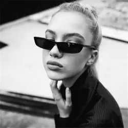 Small Rectangle Sunglasses Women's Fashion Retro Small Frame Sun Glasses Vintage Square Narrow Sunglasses Trending UV400 Eyewear