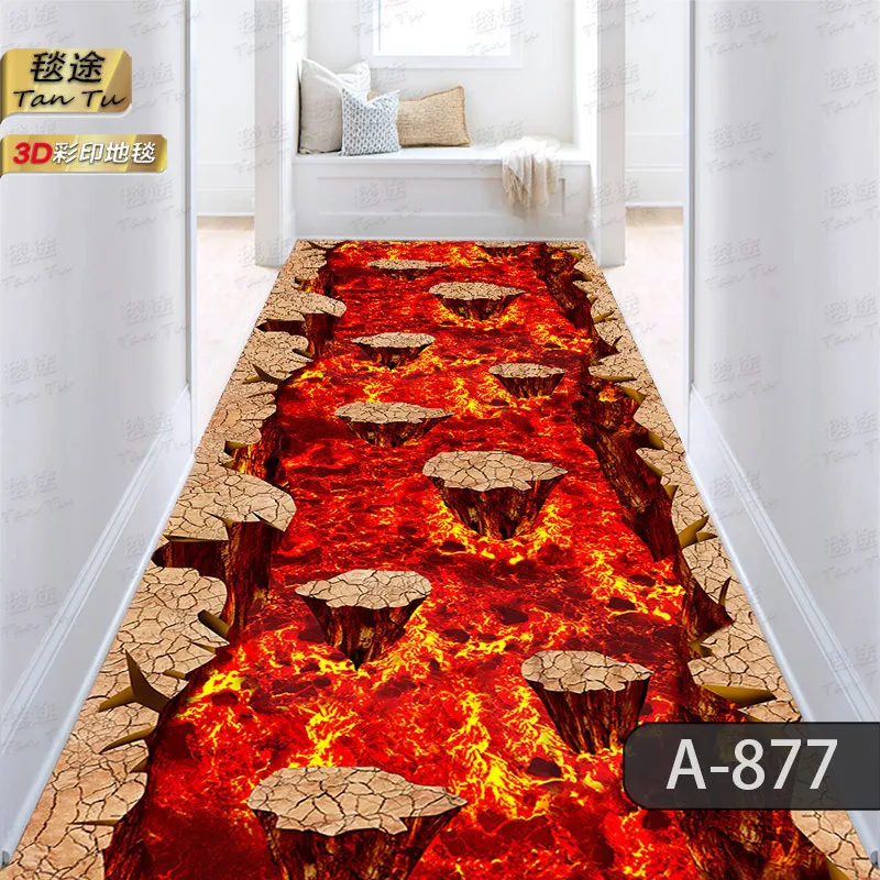 

Modern 3D Rugs for Bed Room Stone Path Print Entrance Doormat Anti-slip Long Kitchen Corridor Area Rugs Carpets for Living Room