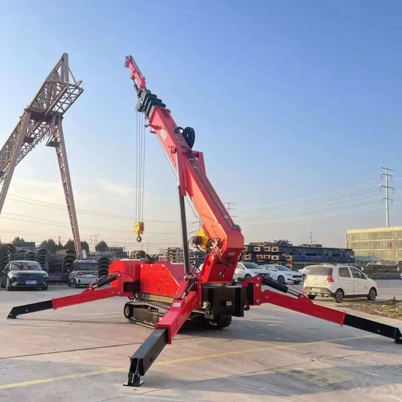 Dual Power Crawler Spider Crane 4 Ton Telescopic Boom for Warehouse Material Handling Lifting Work Use Project