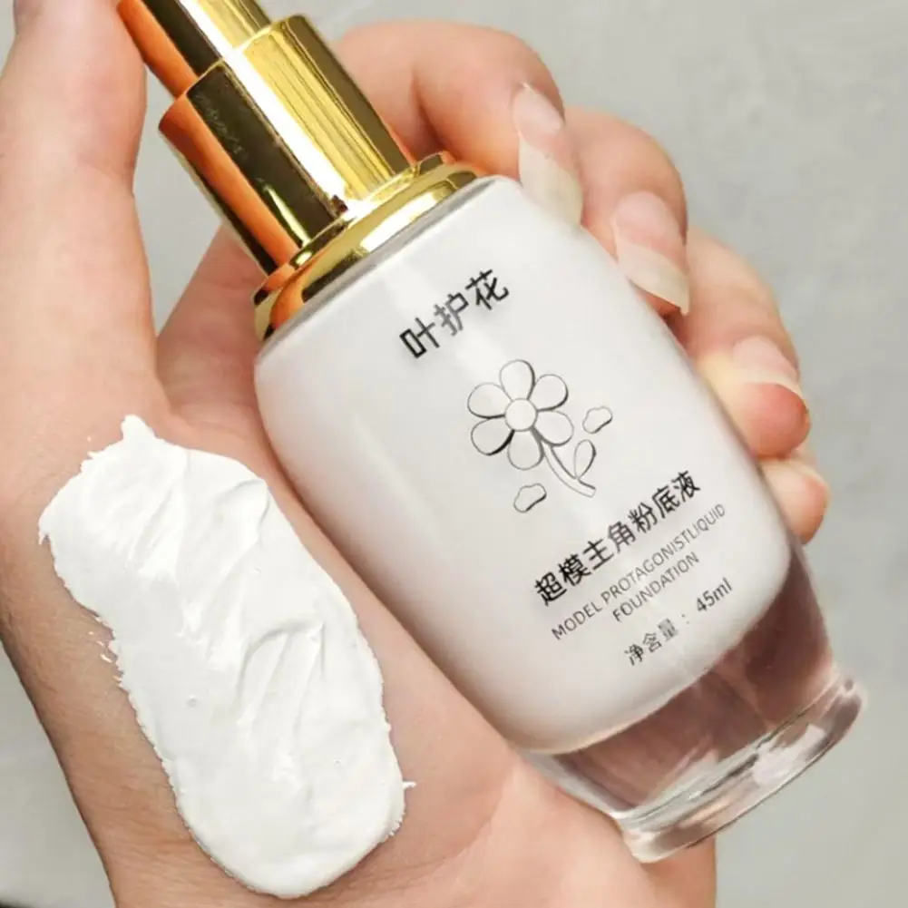 45ML Pure White Liquid Foundation Goth White Foundation Cream Concealer Cosplay Clown Halloween Face Body Paint Zombie Make-Up