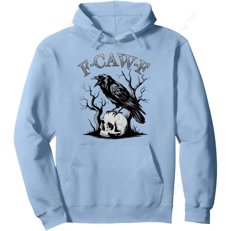 Черная ворона F-Caw-F Забавный пуловер с капюшоном Black Bird Raven Skull Готический юмор