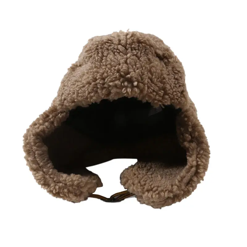 Women's Winter Thickened Warm Beanie Russian Caps Korean Fashion Ushanka Earflap Pilot Hat Women's Trend Bomber Hat Adjustable