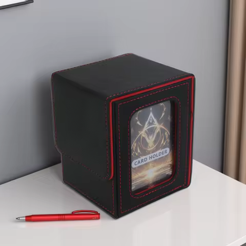 #Deck Box For Commander Display Card Case Fits 100 Double Sleeved Cards For MTG /TCG/CCG/sport Card Storage Box With 2 Dividers