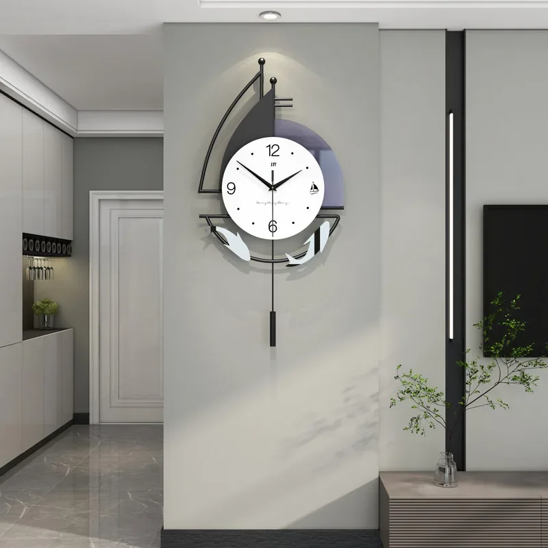 3D Bilayer Swing Wall Clocks , Nordic Home Decor,Living Room Interior Hanging Clock