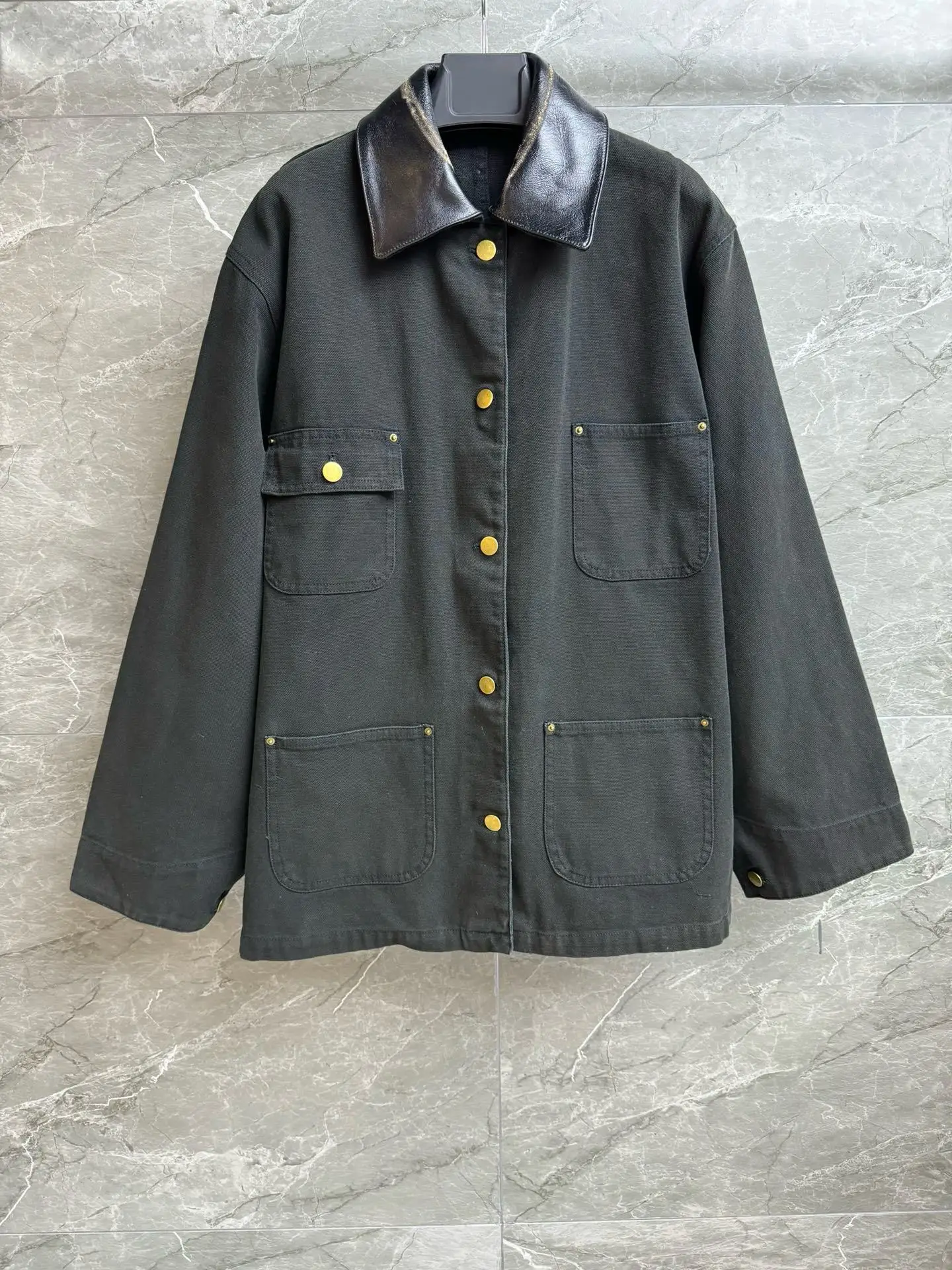 เสื้อแจ็คเก็ตผ้าแคนวาสวินเทจ คอลเลคชั่นฤดูใบไม้ร่วง-ฤดูหนาว 2025 ทรงหลวม กระชับหุ่น และใช้งานได้หลากหลาย