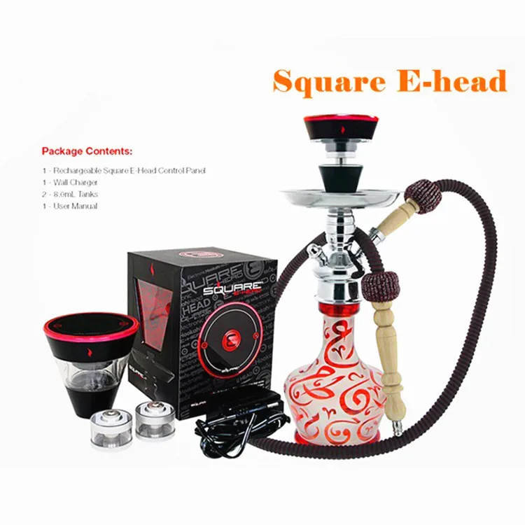 JUSES\' S Hookah Shisha Square E-HEAD Rechargeable Electronic Charcoal Stove Evaporator Sheesha Bowl Chicha Narguile Accessories