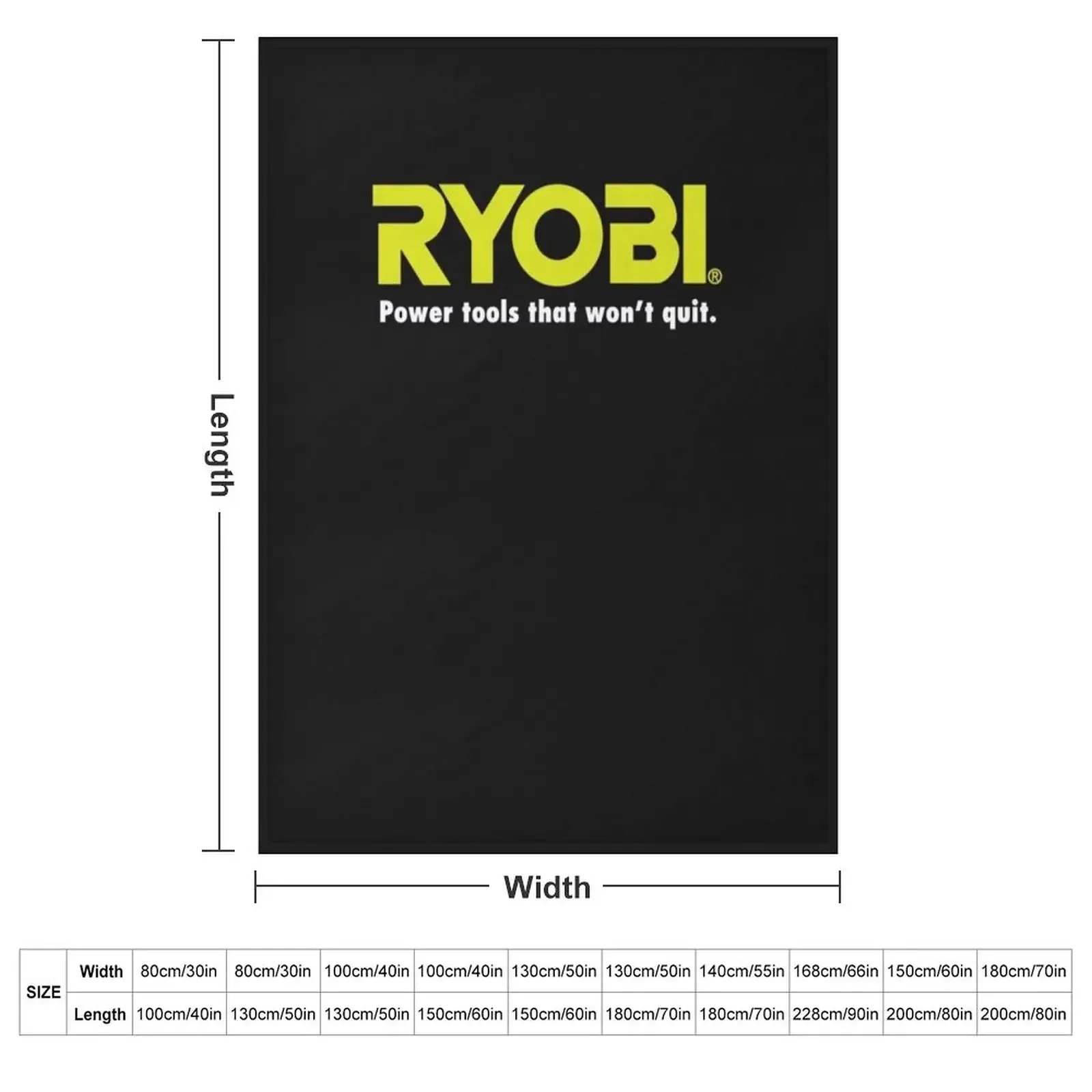 POWER TOOLS RYOBI LOGO Throw Blanket couch cozy soft plush fuzzy picnic outdoor blanket