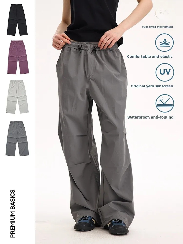 

Elastic Paratrooper Workwear Pants Casual Loose Fit Spring Summer Qui Dry Autumn Winter Fce Lined Warm Men's Dstring ...
